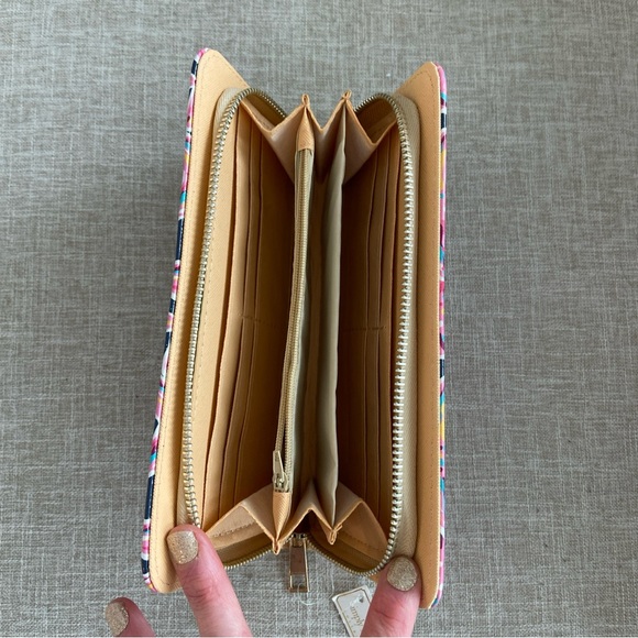 NWT! Simply Southern Wallet / Clutch Large Zip Accordion Starfish Blue Pink Gold - Picture 8 of 10